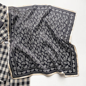 Classic Paisley Pattern 100% Silk Bandana Scarf | Silk Neckerchief | Silk Hair Scarf | Small Silk Scarf
