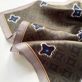 53 Olive Green Men's Silk Neckerchief | Small Silk Square | Silk Bandana