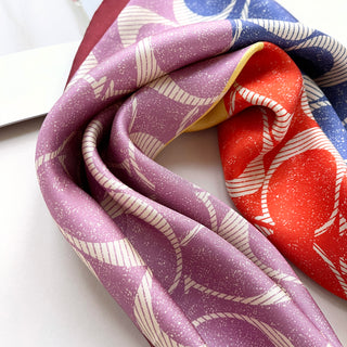 Lilac Pink Square Silk Scarf for Women & Men | Versatile Silk Neckerchief & Bandana | Luxury Silk Head Scarf