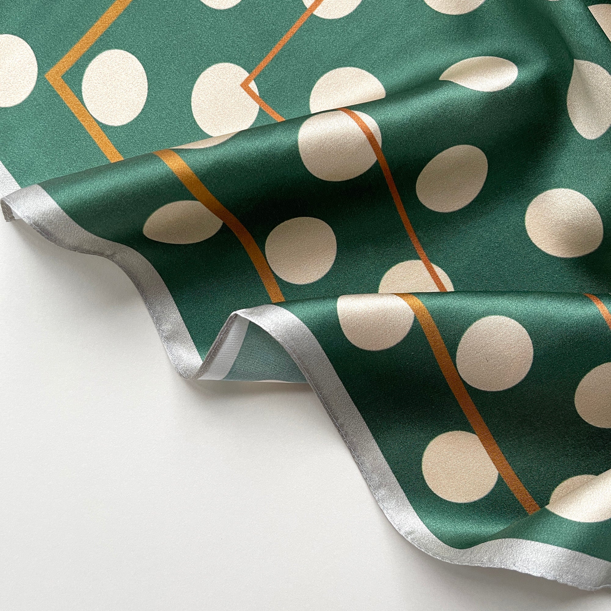 Jade Green Polka Dot Small Silk Scarf | Silk Men's Neckerchief | Silk Bandana | Silk Head Scarf