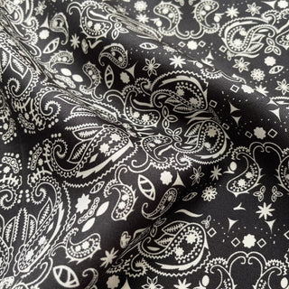 65 Black White Paisley Silk Square Scarf for Women | Silk Neck Scarf | Silk Neckerchief | Silk Hair Scarf