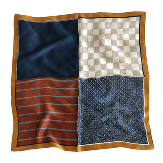 68cm Classic Geometric Men's Silk Scarf | Silk Men's Neckerchief | Silk Bandana