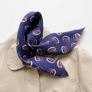 53 Indigo Purple Silk Bandana for Women and Men | Small Silk Square with Hand-Rolled Edges | Silk Neckerchief