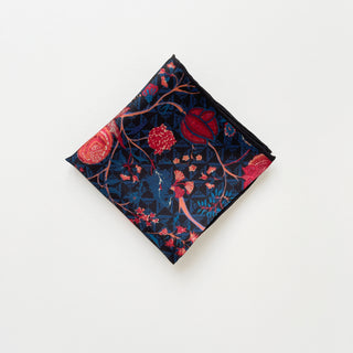 Floral Silk Bandana Scarf with Hand-Rolled Edges | Men's Silk Neckerchief | 100% Silk Twill