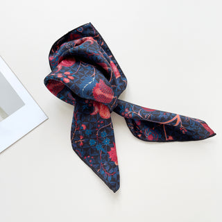 Floral Silk Bandana Scarf with Hand-Rolled Edges | Men's Silk Neckerchief | 100% Silk Twill