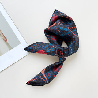 Floral Silk Bandana Scarf with Hand-Rolled Edges | Men's Silk Neckerchief | 100% Silk Twill