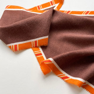 Brown Orange Classic English Plaid Cashmere Silk Scarf - Unisex Neck Scarf