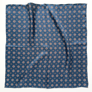 Classic Medal Pattern Men's Silk Neckerchief | Small Silk Scarf for Men | Silk Square for Men | Silk Neck Scarf