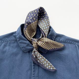 53 Navy Blue Silk Scarf for Men | Silk Neck Scarf | Men's Neckerchief | Silk Bandana Scarf