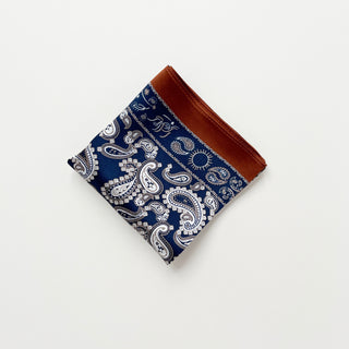 Navy Blue Heritage Paisley Silk Scarf - 53cm Unisex Bandana