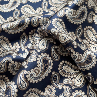 Navy Blue Heritage Paisley Silk Scarf - 53cm Unisex Bandana