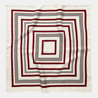 Off-White Burgundy Mod Quad Silk Scarf - 65cm Double-Sided Unisex Bandana Scarf