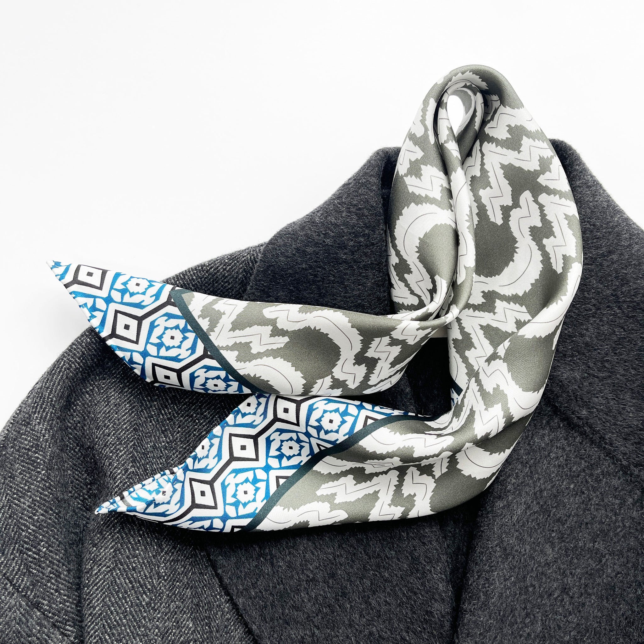 Bohemian pattern small silk scarf square/silk bandana/silk neckerchief for men and women