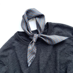 a dark grey and light blue silk neckerchief/ bandana scarf