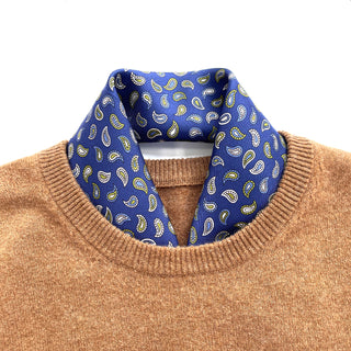 a rich blue paisley pattern silk neckerchief/bandana scarf