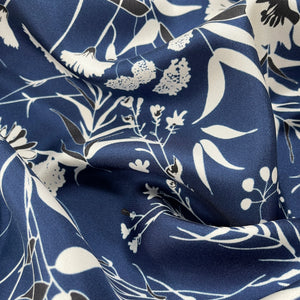 Botanic Leafy Square Silk Scarf for Men & Women | Silk Neckerchief | Silk Bandana | Silk Head Scarf
