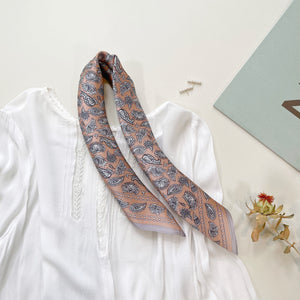 Classic Paisley Pattern 100% Silk Bandana Scarf | Silk Neckerchief | Silk Hair Scarf | Small Silk Scarf