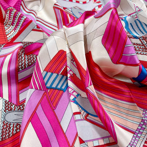 Magenta Square Silk Scarf 90x90cm | Silk Head Scarf