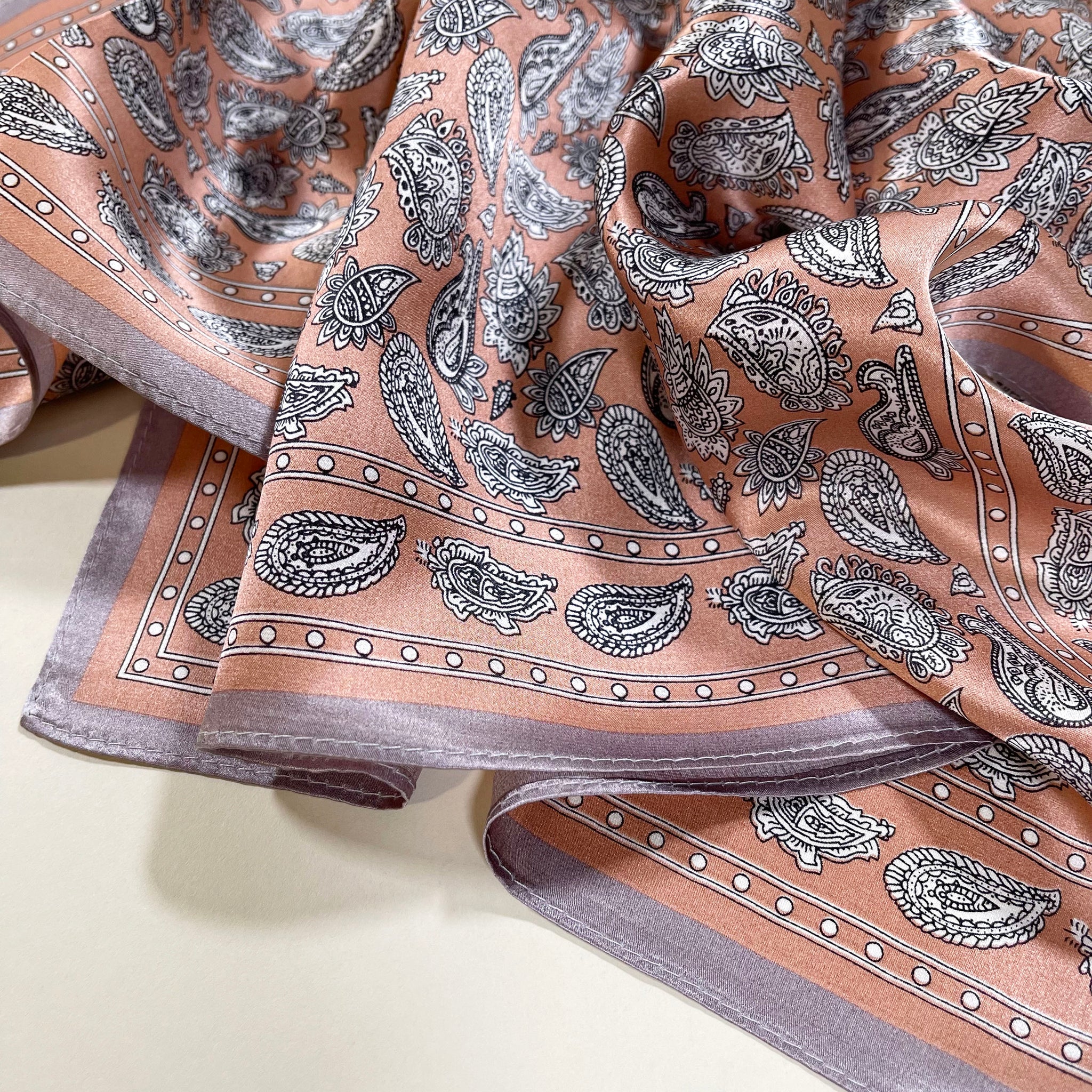 Classic Paisley Pattern 100% Silk Bandana Scarf | Silk Neckerchief | Silk Hair Scarf | Small Silk Scarf