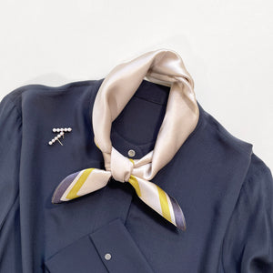 Classic Bow Tie 100% Silk Bandana Scarf | Silk Neckerchief | Silk Hair Scarf | Small Silk Scarf