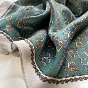 Classic Pattern 100% Silk Bandana Scarf | Silk Neckerchief | Silk Hair Scarf | Silk Neckerchief | Small Silk Scarf