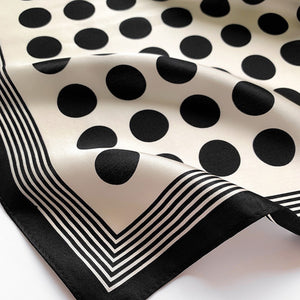 Classic Polka Dots 100% Silk Bandana Scarf | Silk Square Scarf | Silk Neckerchief | Silk Hair Scarf