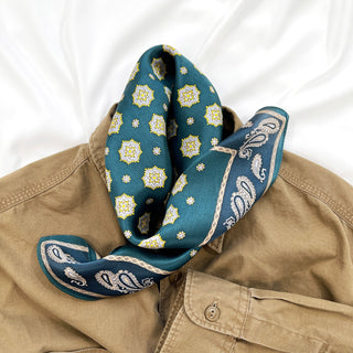 Classic 100% Silk Men's Neckerchief | Small Silk Scarf | Silk Bandana | Silk Hair Scarf