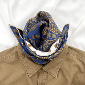 Limited Edition Classic Paisley Polka Dot Pattern 100% Silk Neckerchief | Men's Silk Scarf | Silk Square Scarf