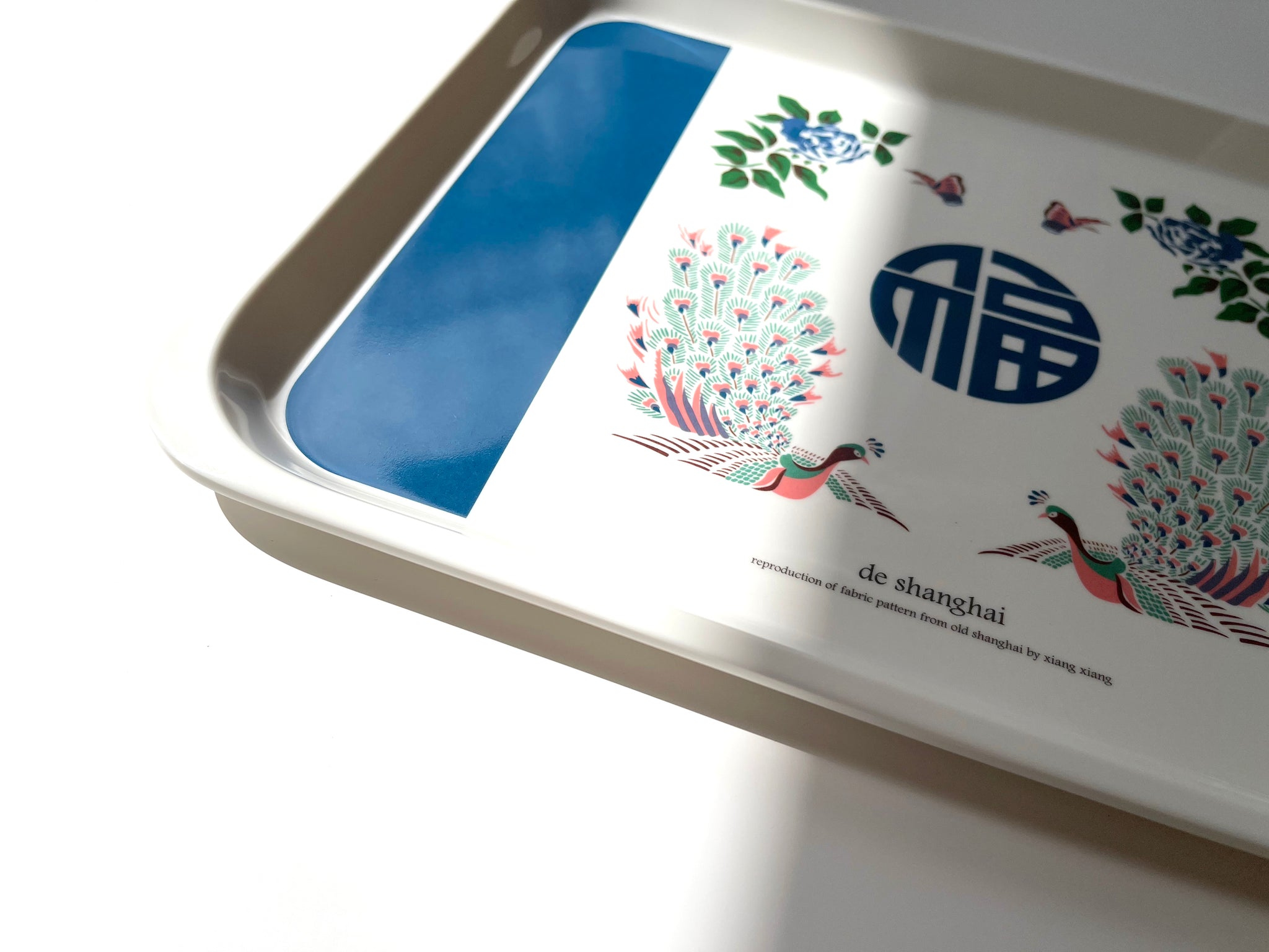 Vintage Pattern Chinese Character Melamine Tray | Peacock