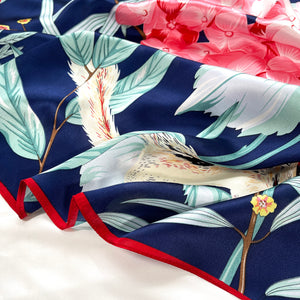 Hydrangea Print 90x90cm Large Silk Scarf | Silk Head Scarf | Silk Shawl