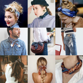 different ways to style a small silk scarf