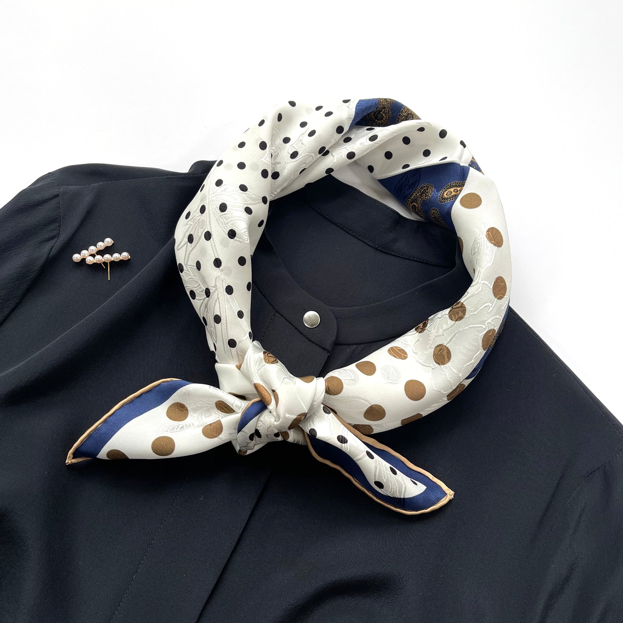 Limited Edition Classic Paisley Polka Dot Pattern 100% Silk Neckerchief | Men's Silk Scarf | Silk Square Scarf